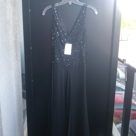 NWT Black Beaded Silk Maxi - Picture 2 of 5